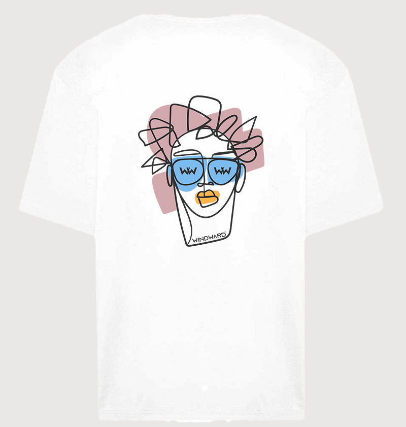 Camiseta Oversize Unisex ABSTRACT FACE Blanca