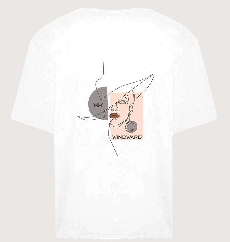 Camiseta Oversize Unisex ABSTRACT HAT Blanca