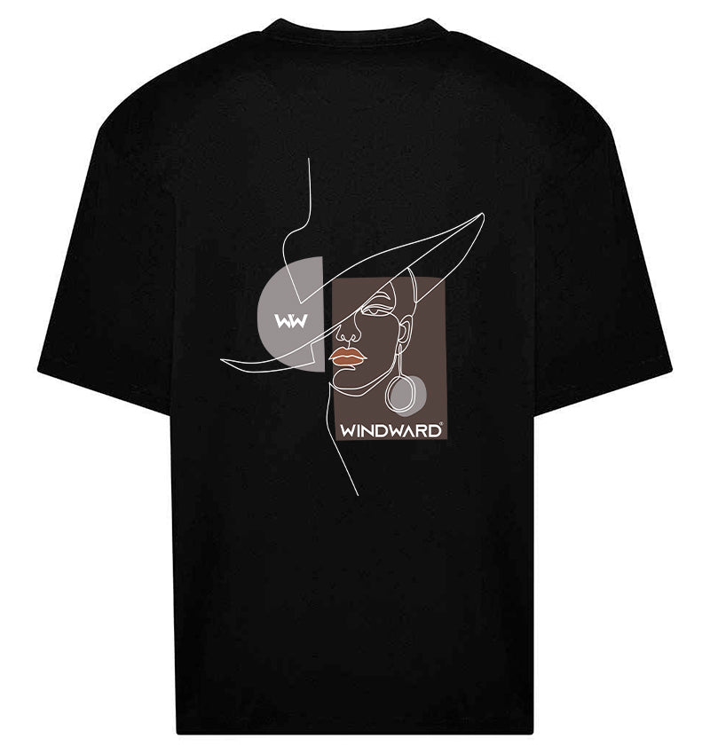 Camiseta Oversize Unisex ABSTRACT HAT Negra