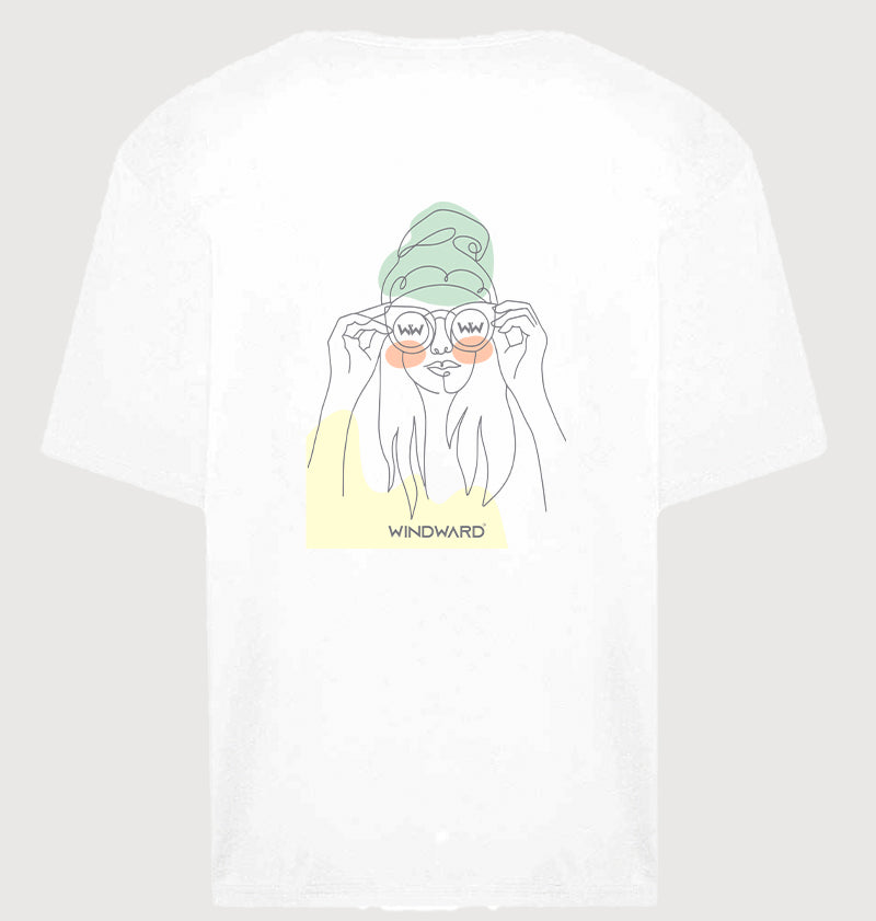 Camiseta Oversize Unisex ABSTRACT SUNGLASSES Blanca