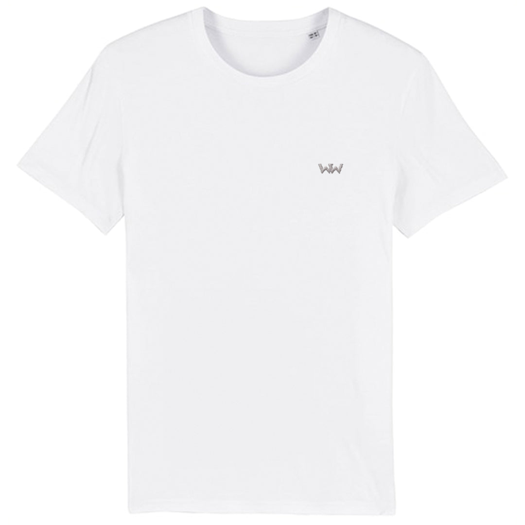 Camiseta Orgánica Unisex EMBRO Logo Bordado Blanca