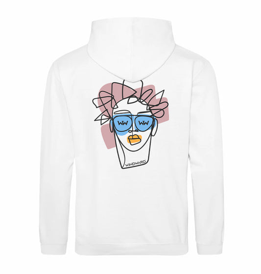 Sudadera con capucha ABSTRACT FACE Unisex Blanca