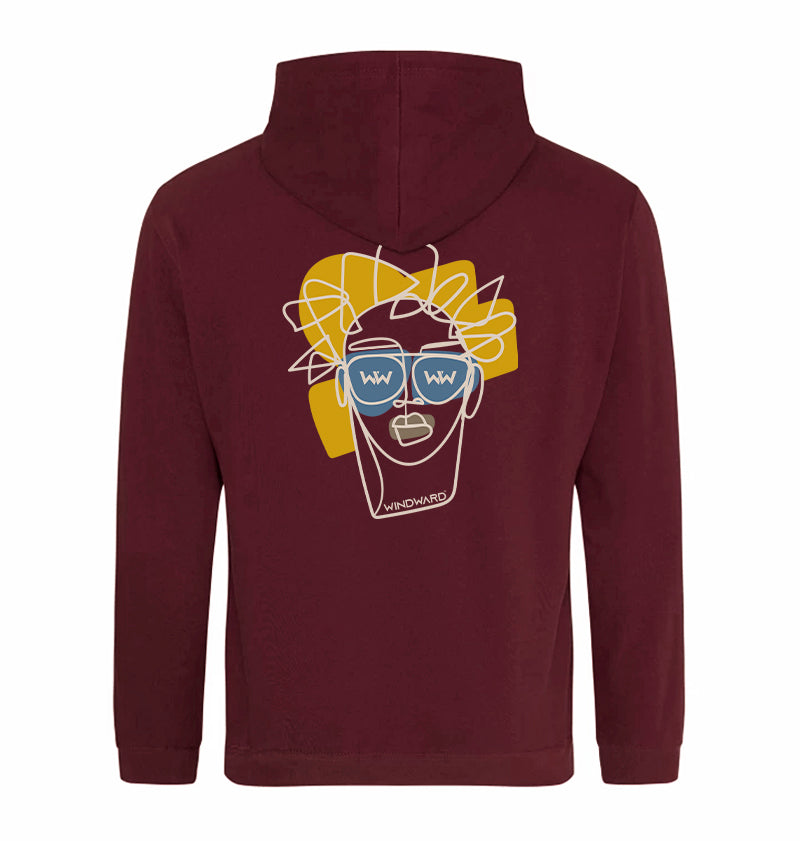 Sudadera con capucha ABSTRACT FACE niños Burdeos