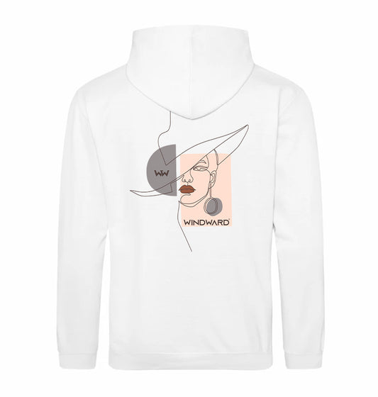 Sudadera con capucha ABSTRACT HAT Unisex Blanca