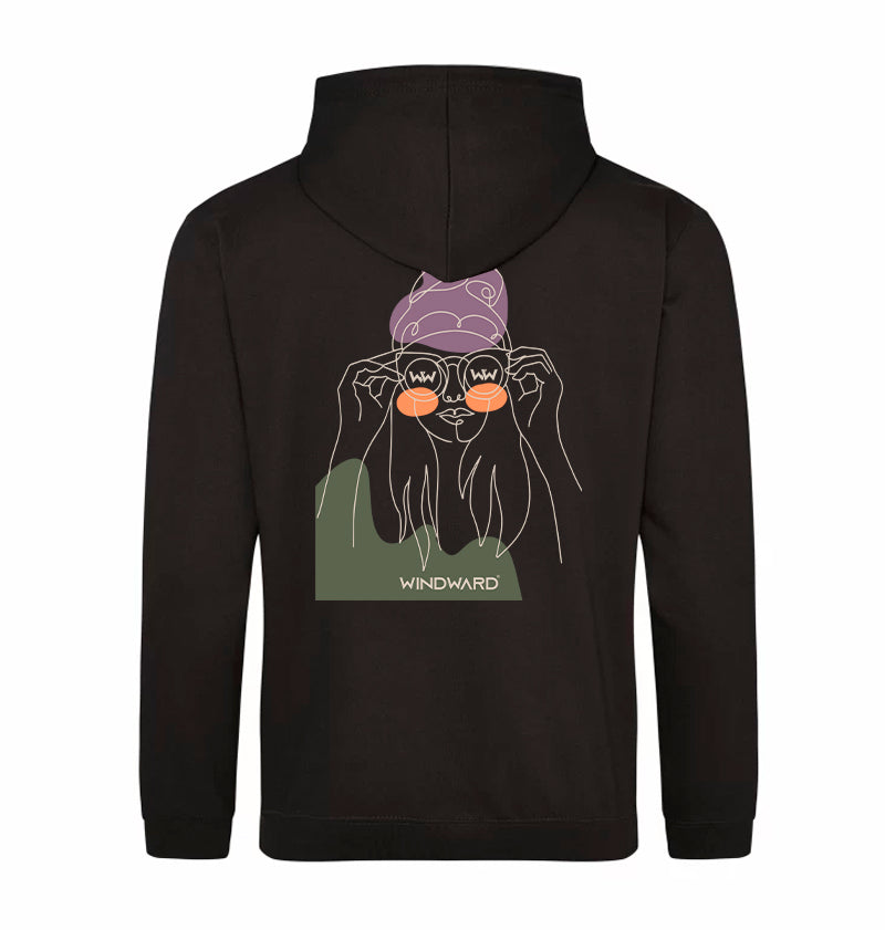 Sudadera con capucha ABSTRACT SUNGLASSES Unisex Negra