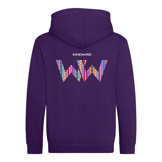 Sudadera con capucha y cremallera BOHO Niños Morada