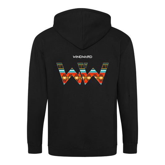 Sudadera con capucha y cremallera BOHO Niños Negra