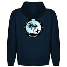 Cargar imagen en el visor de la galería, Sudadera Orgánica con capucha SOULSET PALMTREES Unisex Marino