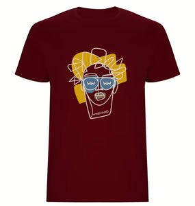 Camiseta niños ABSTRACT FACE Burdeos