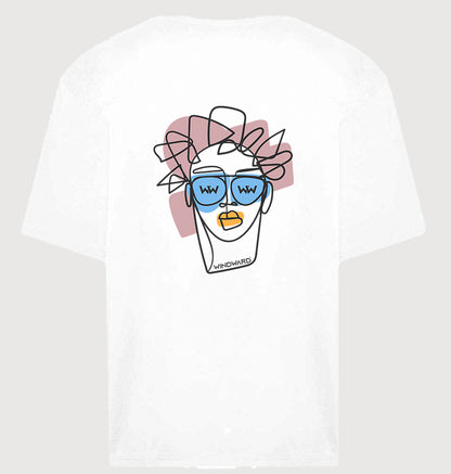 Camiseta Oversize Unisex ABSTRACT FACE Blanca