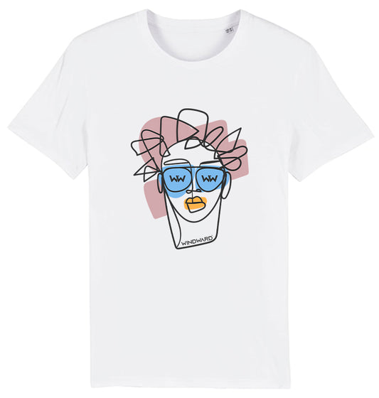 Camiseta Orgánica Unisex ABSTRACT FACE Blanca