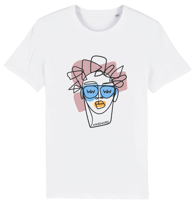 Camiseta Orgánica Unisex ABSTRACT FACE Blanca