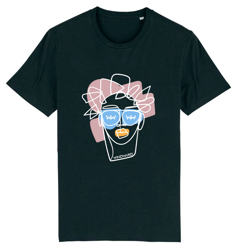 Camiseta Orgánica Unisex ABSTRACT FACE Negra