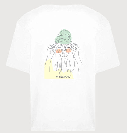 Camiseta Oversize Unisex ABSTRACT SUNGLASSES Blanca