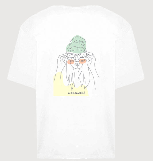 Camiseta Oversize Unisex ABSTRACT SUNGLASSES Blanca