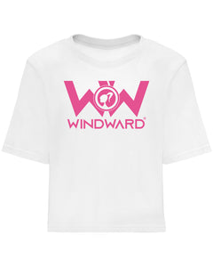 Camiseta Crop mujer PINK Blanca