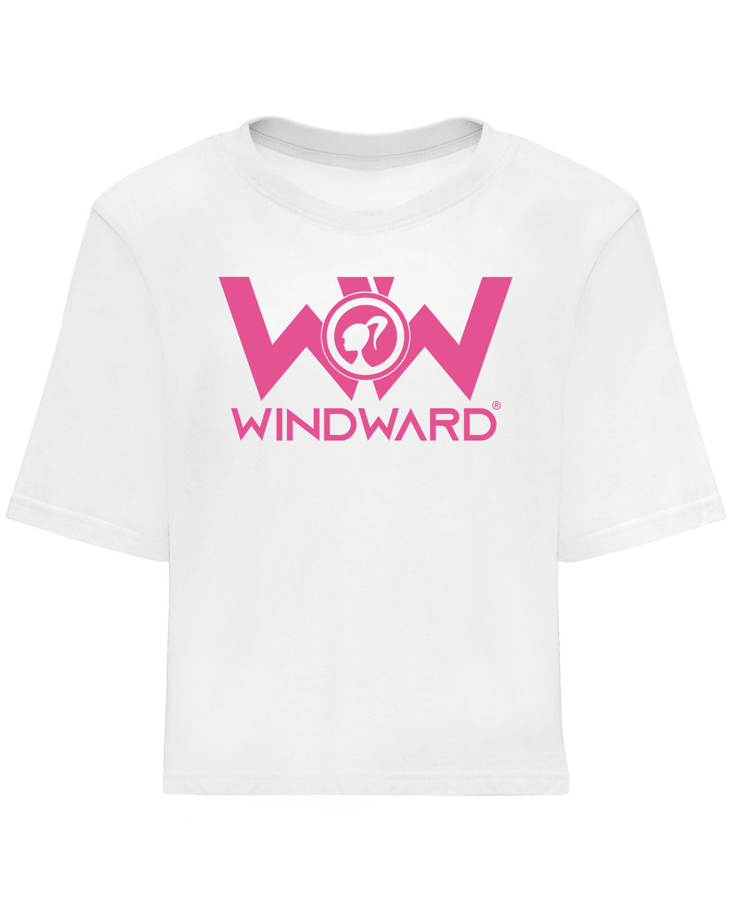 Camiseta Crop mujer PINK Blanca