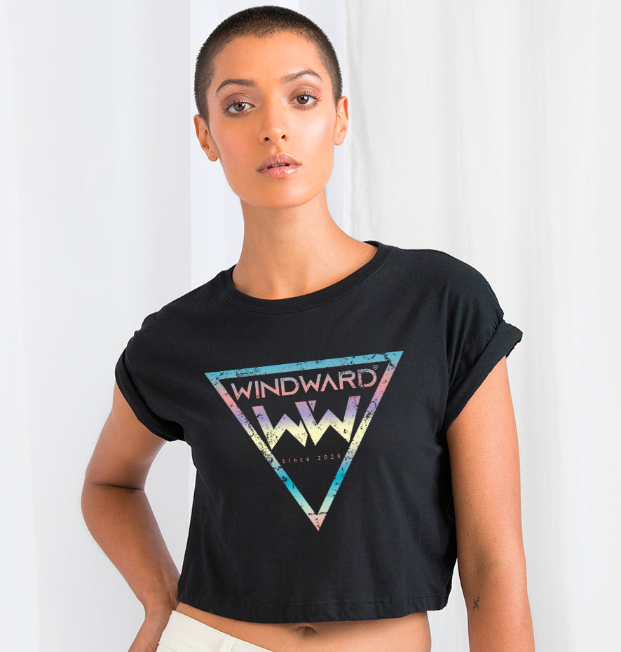 Camiseta Orgánica Crop Mujer BALANCE Negra 1