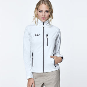 Softshell Logo Bordado mujer MOUNTAIN Blanco Perla