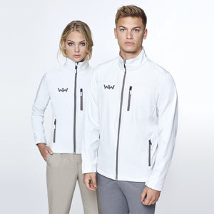 Softshell Logo Bordado hombre MOUNTAIN Blanco Perla