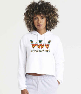 Sudadera CROP con capucha BOHO mujer Blanca