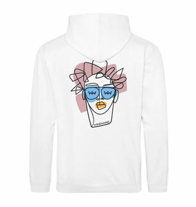 Sudadera con capucha ABSTRACT FACE Unisex Blanca