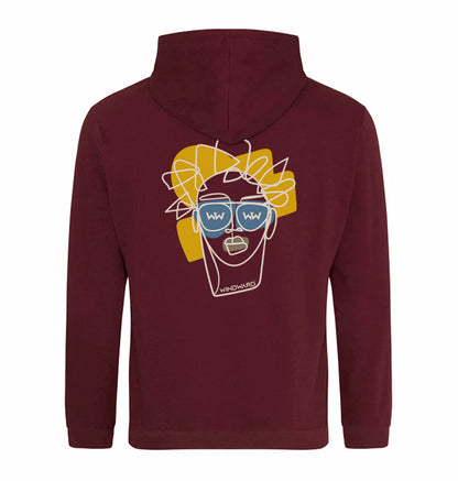 Sudadera con capucha ABSTRACT FACE Unisex Burdeos