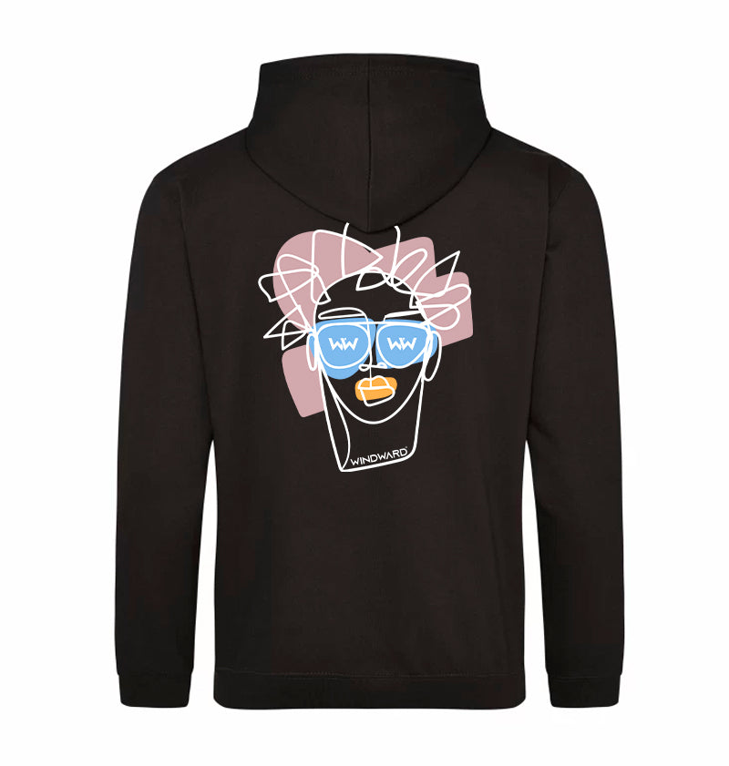 Sudadera con capucha ABSTRACT FACE Unisex Negra