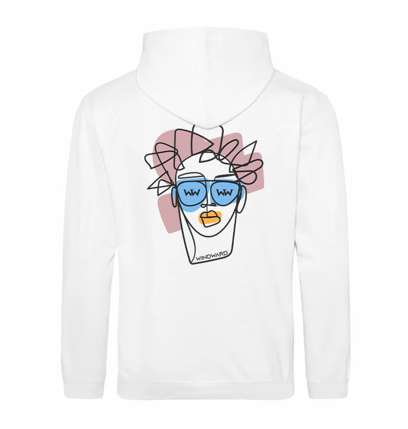 Sudadera con capucha ABSTRACT FACE niños Blanca