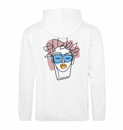 Sudadera con capucha ABSTRACT FACE niños Blanca
