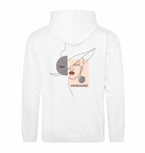 Cargar imagen en el visor de la galería, Sudadera con capucha ABSTRACT HAT Unisex Blanca
