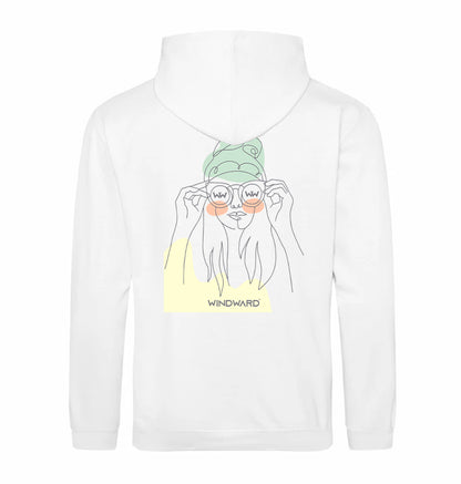 Sudadera con capucha ABSTRACT SUNGLASSES Unisex Blanca