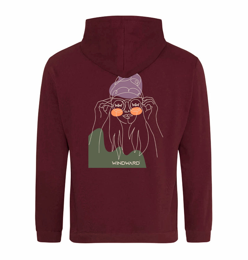 Sudadera con capucha ABSTRACT SUNGLASSES Unisex Burdeos
