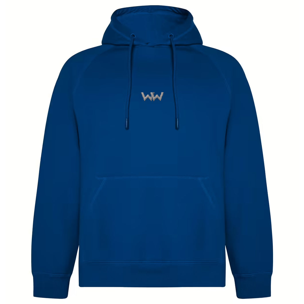 Sudadera Orgánica con capucha EMBRO Logo Bordado Unisex Azul