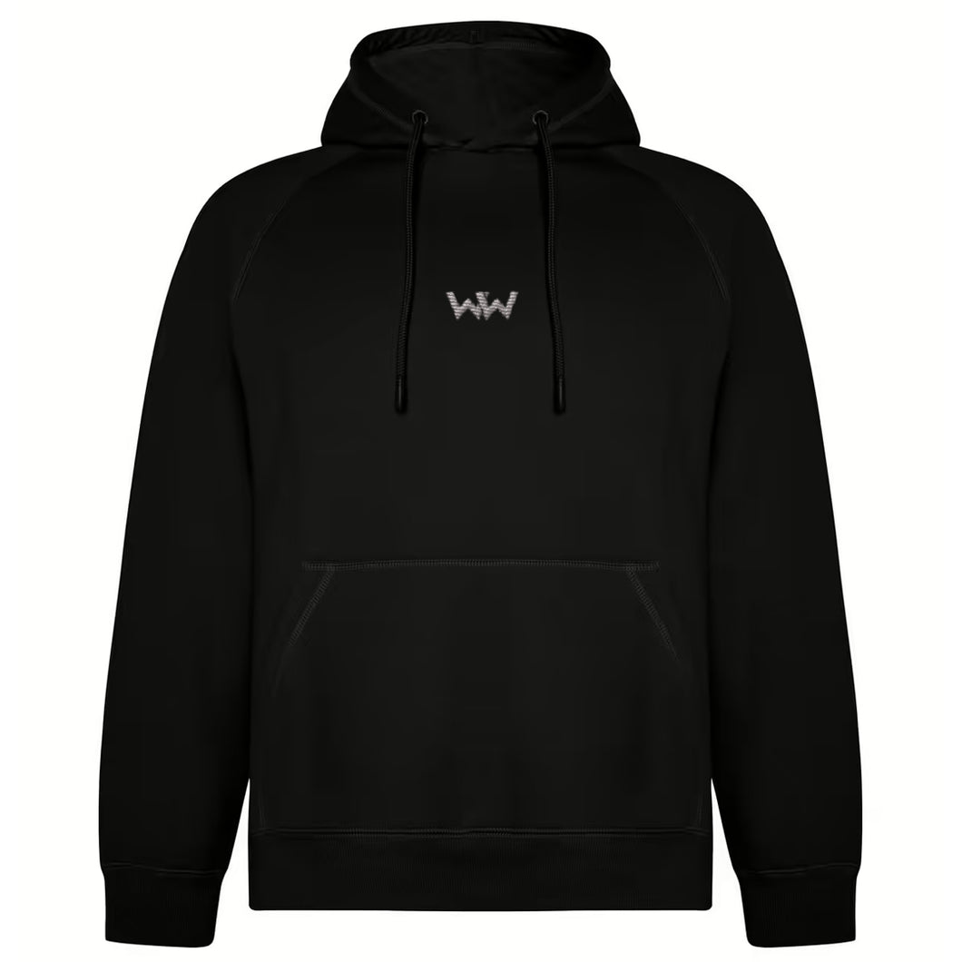 Sudadera Orgánica con capucha EMBRO Logo Bordado Unisex Negra