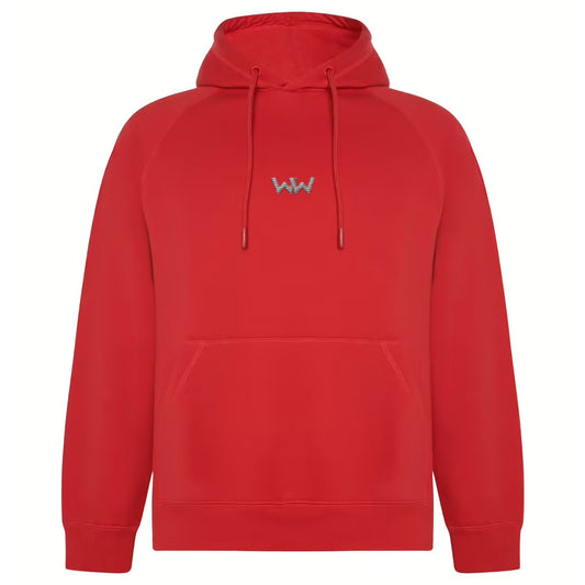 Sudadera Orgánica con capucha EMBRO Logo Bordado Unisex Roja