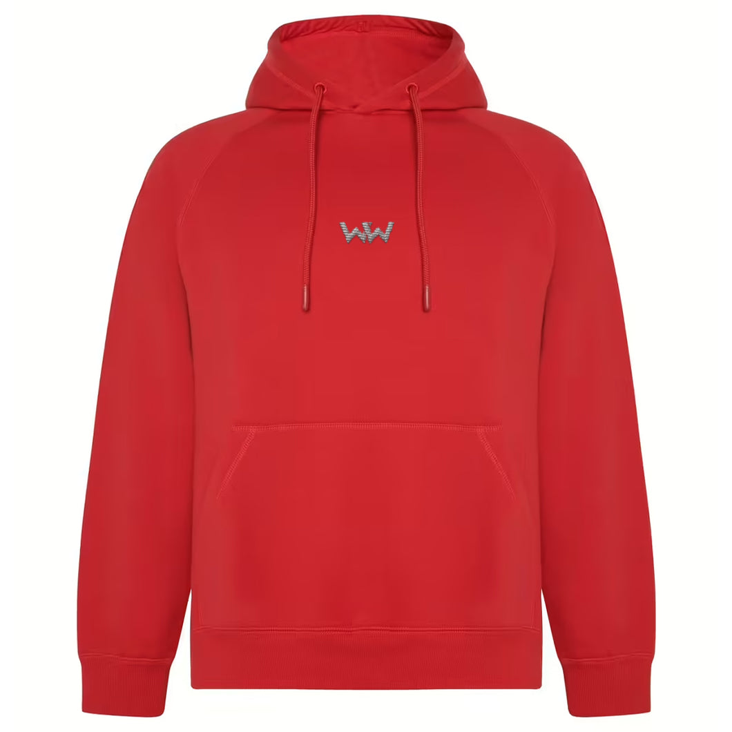 Sudadera Orgánica con capucha EMBRO Logo Bordado Unisex Roja