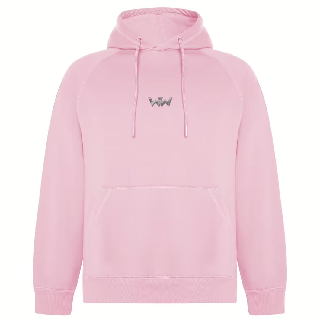 Sudadera Orgánica con capucha EMBRO Logo Bordado Unisex Rosa