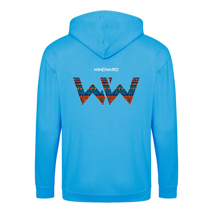 Sudadera con capucha y cremallera BOHO Unisex Azul Hawai