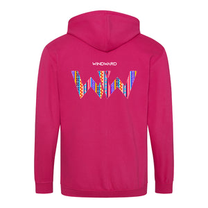 Sudadera con capucha y cremallera BOHO Unisex Fucsia