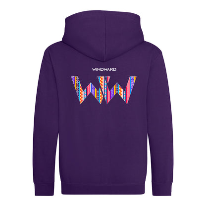 Sudadera con capucha y cremallera BOHO Niños Morada