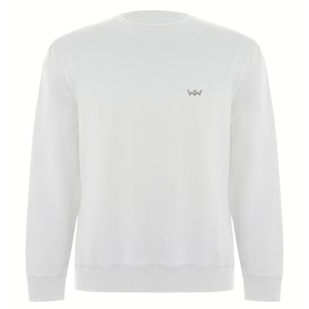 Sudadera Orgánica EMBRO Logo Bordado Unisex Blanca