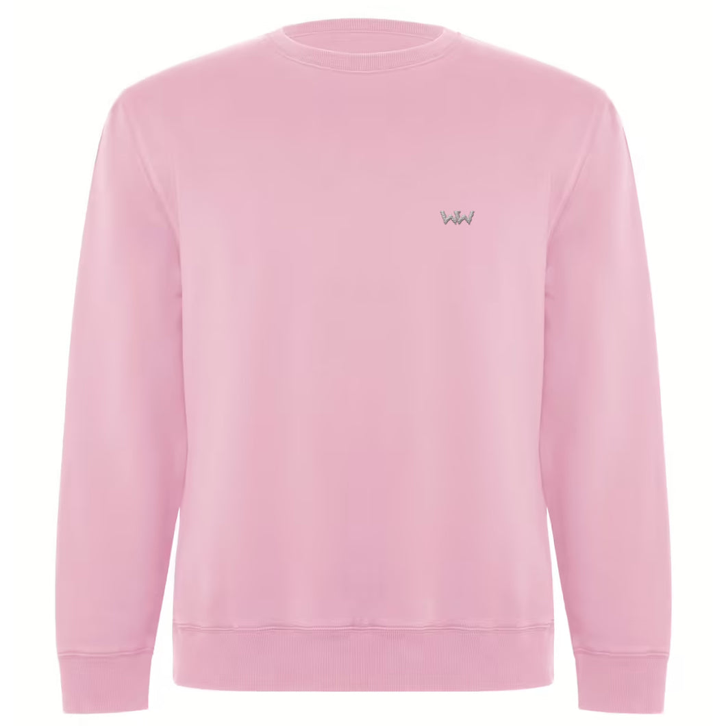 Sudadera Orgánica EMBRO Logo Bordado Unisex Rosa