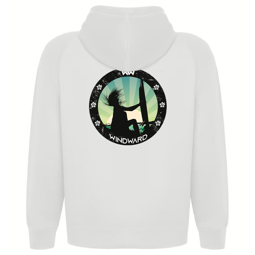 Sudadera Orgánica con capucha SOULSET SURFWOMAN Unisex Blanca