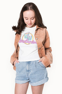 Camiseta Crop mujer MECANO Blanca