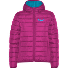 Cargar imagen en el visor de la galería, Chaqueta Logo Bordado mujer PUFFYHOOD Fucsia
