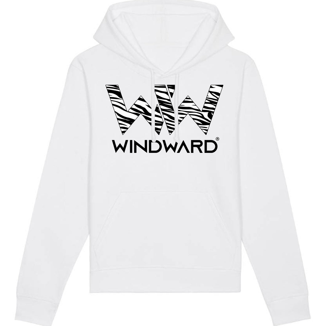 Sudadera con capucha Orgánica ZEBRA Blanca Unisex