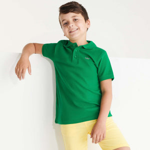 Polo Logo Bordado Niños SEAWW Verde Tropical